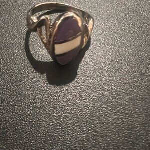 Elegant Purple and Silver Women's Ring